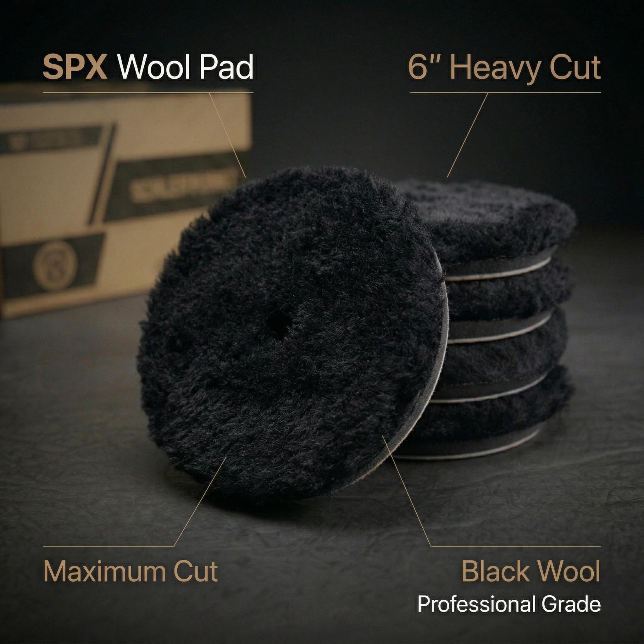 SPX Polishing Pad WOOL 6" Heavy Black
