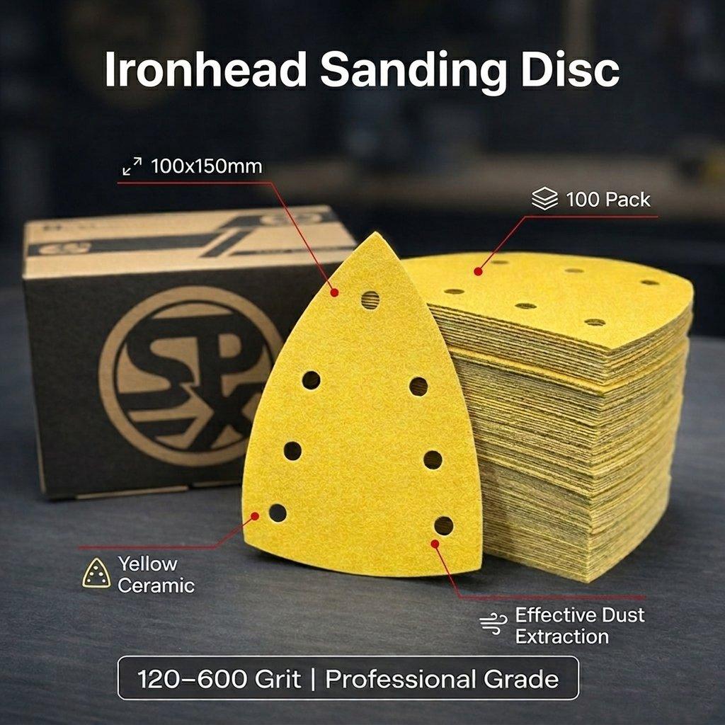SPX Sanding Ironhead Yellow Ceramic 100x150mm - 120-600 Grit (100 pcs)
